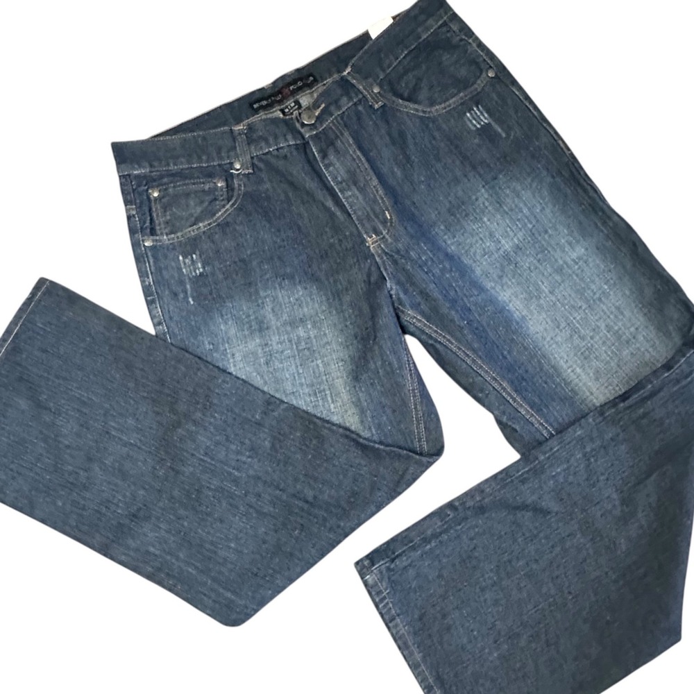 Beverly Hills Polo Club Jeans Mens 36x30 Blue Excellent‎ Straight Leg Logo Patch